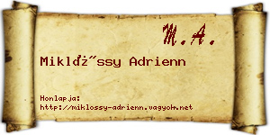 Miklóssy Adrienn névjegykártya